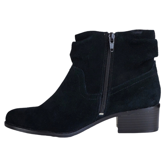 New Vionic kanela womens weather resistant suede block heel ankle bootie black - Picture 8 of 16